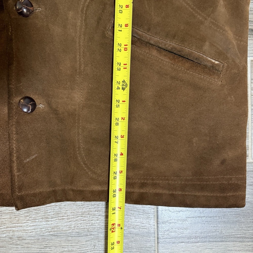 Vintage Pioneer Wear Men's Suede Leather Western Jacket Coat Lined 46 Retro - Picture 9 of 16